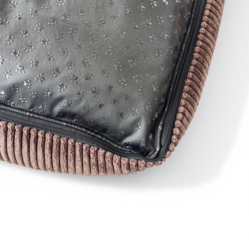 Legowisko dla Psa Kanapa Prążki brąz Gorzka Czekolada