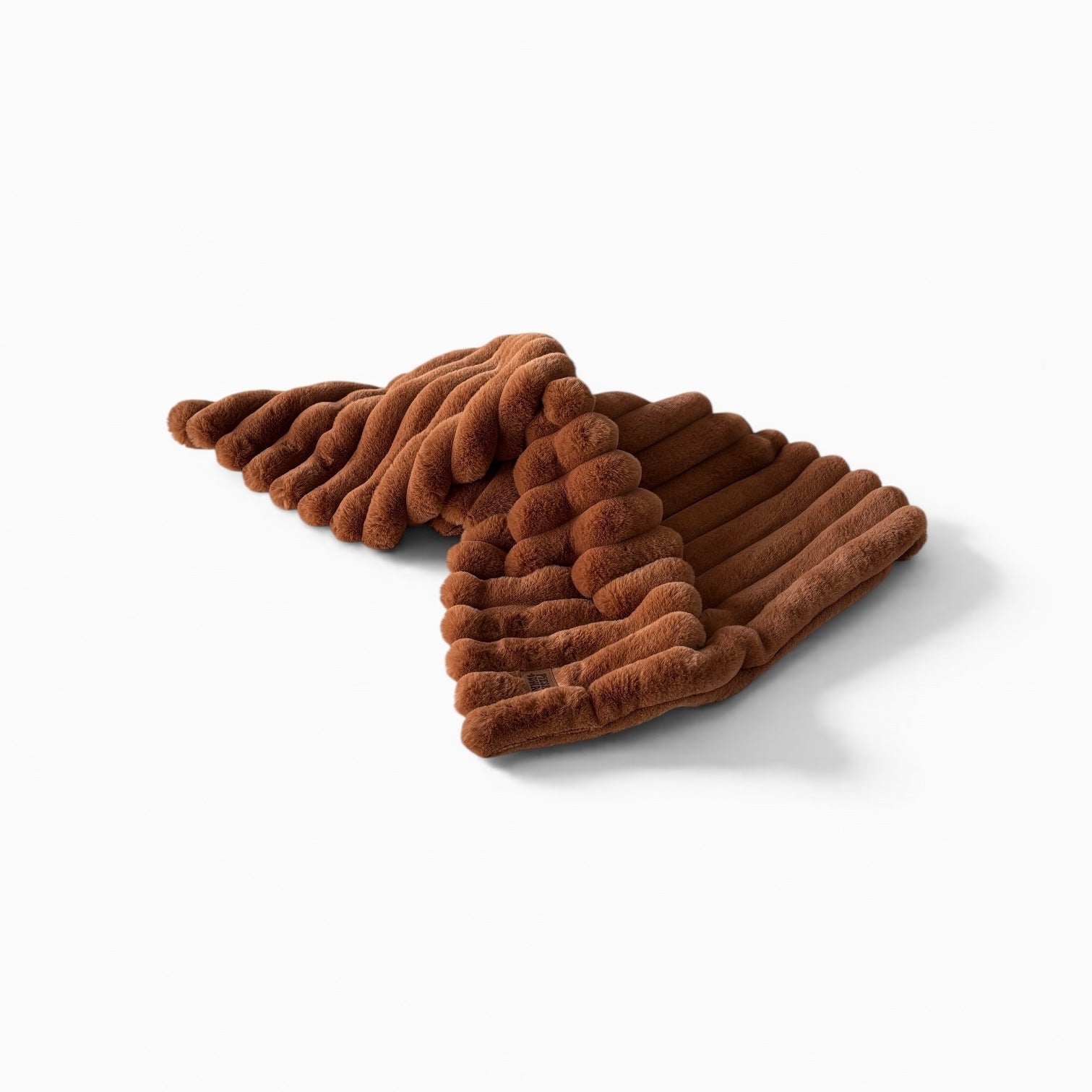 Kocyk dla psa i kota ceglany – miękkie futerko w prążki | Pieski Dwa