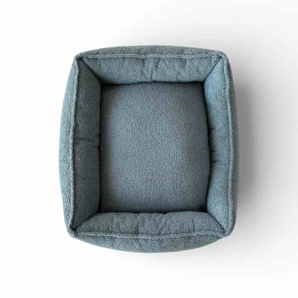 legowisko dla psa boucle niebieski denim