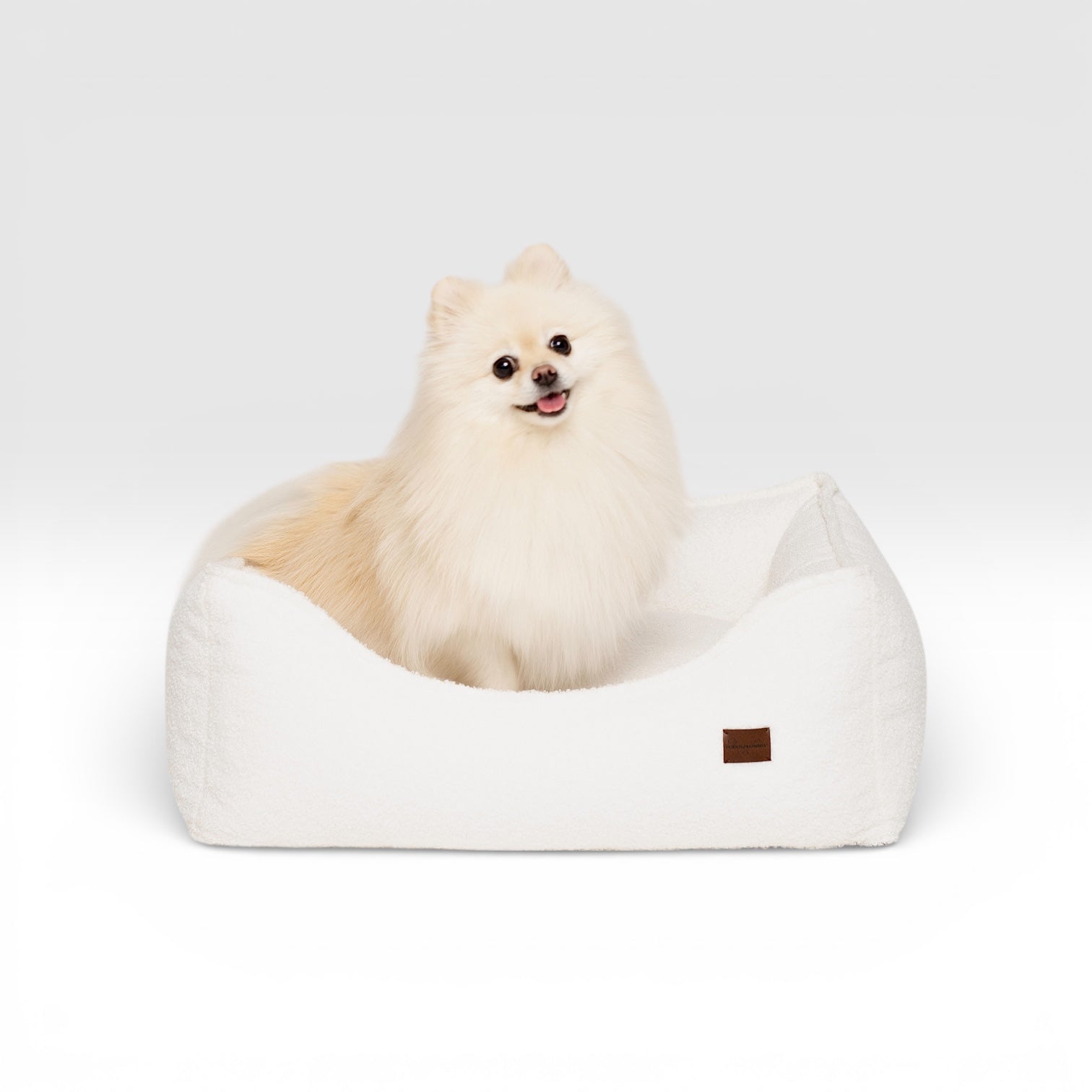 Legowisko Kanapa Boucle Biała Premium