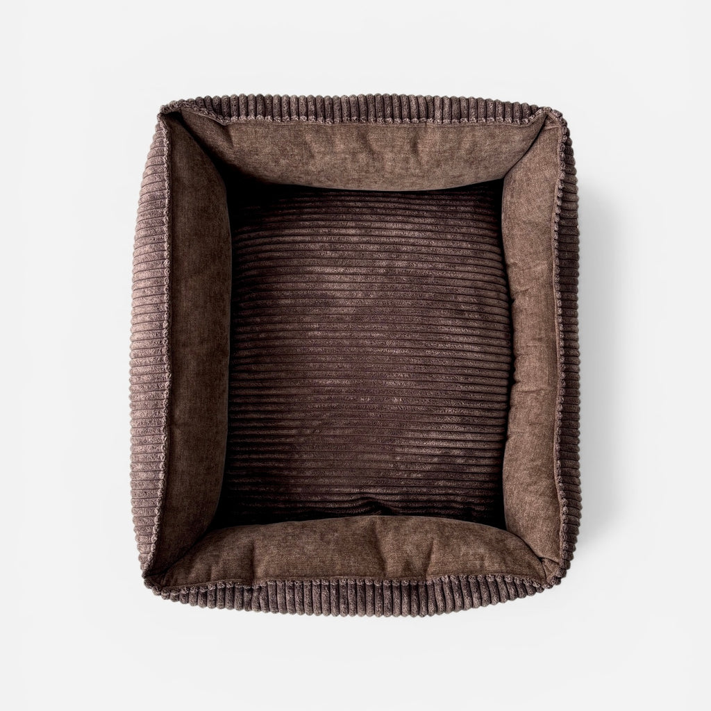 Legowisko dla Psa Kanapa Prążki brąz Gorzka Czekolada