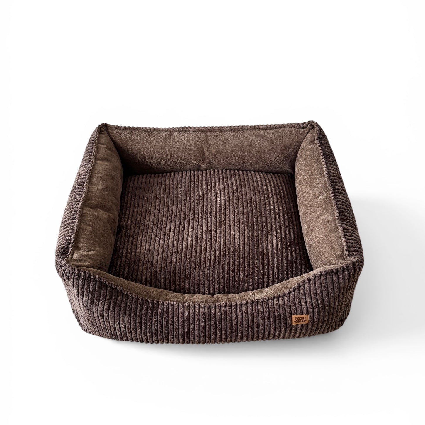 Legowisko dla Psa Kanapa Prążki brąz Gorzka Czekolada