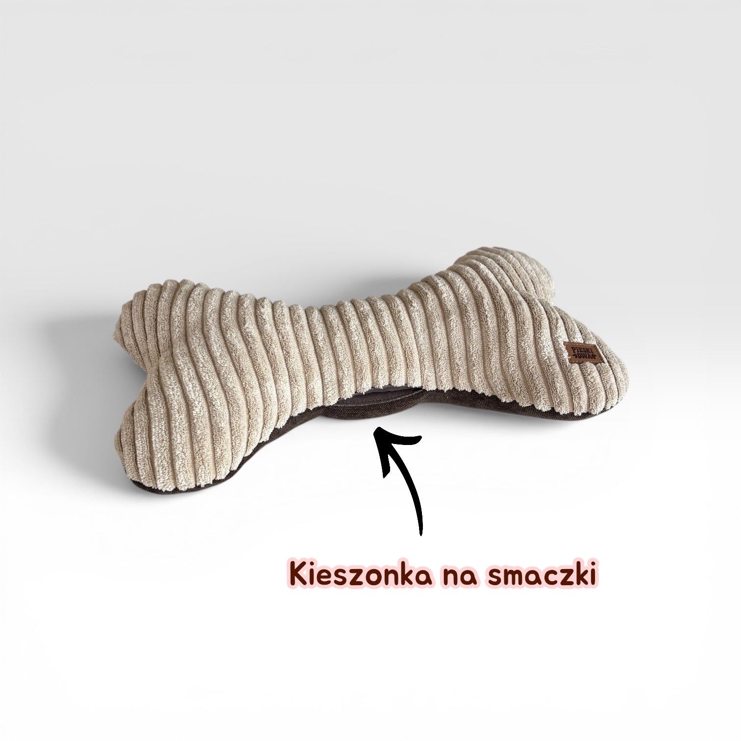 Zabawka dla psa Kostka Węchowa Duo – Beżowy Sztruks & Brąz